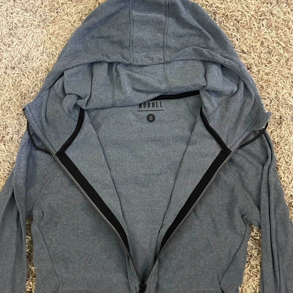 Nobull Womens Zip Track Jacket S Athletic Running Outdoors Stretch Heather Blue